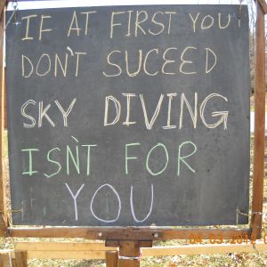 This chalkboard is in my yard.  I change it every week day for the reading pleasure of passers-by.  My neighbors really appreciate it.