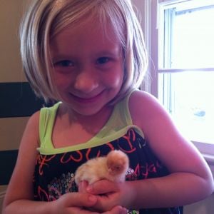 Caits and one of her new chicks