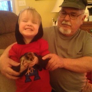 Poppie and Isaac. With chick Henny Penny