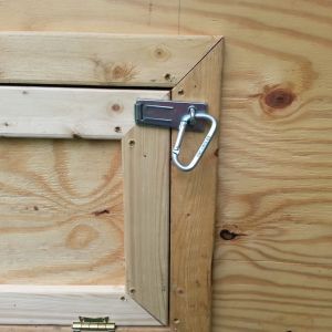 Security hasp for the nesting box door.