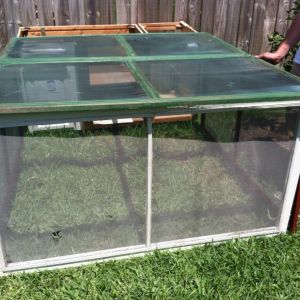 5 screen doors, 2 bathroom cabinets from the ReStore.