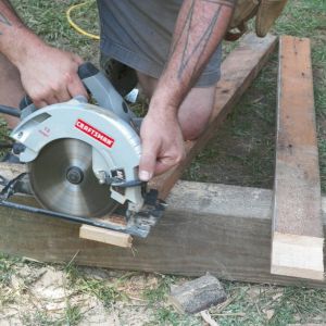 Keeping your saw plate firmly placed and flat to the lumber is very important. I did a couple like this then, wisely, clamped my lumber to table to stand at. If you wobble, you will cut to deep. Once you cut few from the end, if you can keep the blade absolutely flat to your lumber, you can sweep it back and forth and further smooth jointing area.