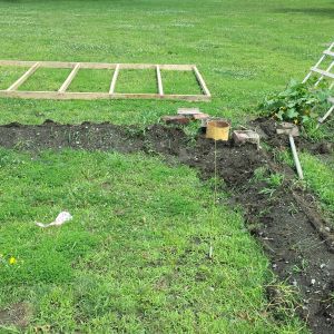 Concrete tubes cut to proper height to ensure all is level