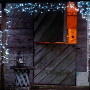 Sun going down in the winter and the lights coming on.  December 2012