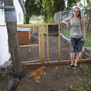 My Beautiful Fiance next our chicken pen.