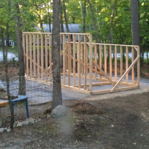 South (tall) and North (short) walls built.