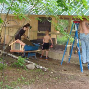 Even the grandchildren lend a helping hand.