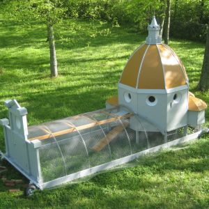 This is the front view of my chicken tractor. I have a lot more photos and detail on 
greatestchickentractor.com