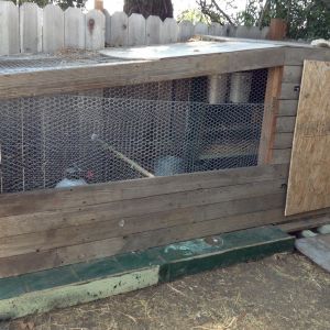 Covered the plywood with 2x6 redwood board I got from a guys old deck.