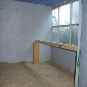 Roost bar in our coop-with-a-view