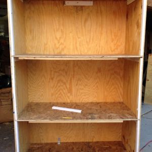 My husband started a Breeding Cabinet he calls the "Love Shack" this weekend. It took him 2 days to finish. It's 80 inches tall by 24 inches deep & 48 inches wide. The first top two compartments are 26x24x48 inches & 22x24x48 for the bottom. It's 6" off the ground with four castors.