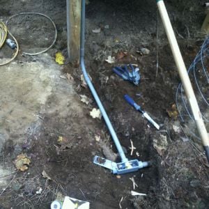 I had leftover conduit from when I ran the electric fence for my garden, all I needed to purchase was the junction box.