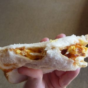 Yum. That first egg went perfectly with bread, salt and bbq sauce!