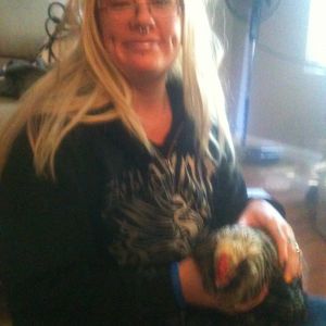 My daughter took this photo ... a little blurry. (Maran Rooster)