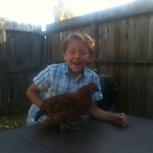 My son with Autumn (Bantam)