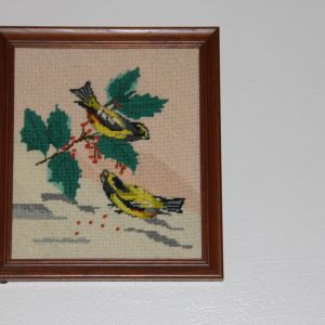 Grosbeak needlepoint by JOANN