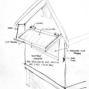 Concept sketch of shutter/awning