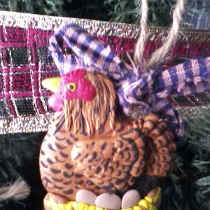 A Gold Laced Wyandottes chicken ornaments