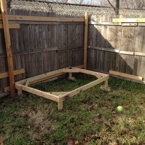 Phase 1 of my coop. 24 square foot. All material is free or heavily discounted. All wood is untreated, so it doesn't hurt my ladies