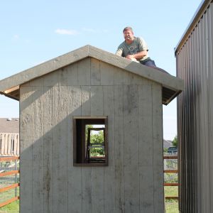 Here is my good neighbor Greg.  You know he is a good neighbor because he is working on a roof in August in Texas.