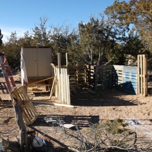 half walls added to the coop area.