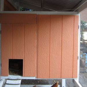 Roost doors on with guillotine style door