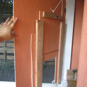 guillotine style door from the inside