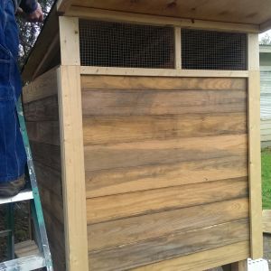 This side will have the cut out for our chickens to amble on down into their chicken run, which is our next project!