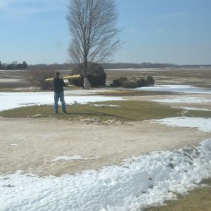 Pushed some snow out of the way just to have a spot to begin the build. We will move it to a better spot later.