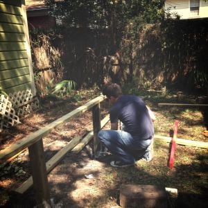 Leveling posts for the main coop deck.