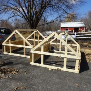 Mid way through building 2- 6' X 8' chicken tractor for my meat birds.