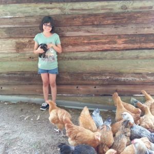 Tressie holding one of our Iowa Blues