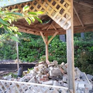 old gazebo will become new coop / garden shed