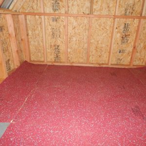 oops ran out of linoleum that I purchased for 5.00 at resale store. But I have some odd ball pieces laying around that will fill in the void. Won't match but you won't see it after a while anyways!
Door should be put on today and then windows and run. almost there.