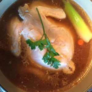 Organic free roam chicken soup