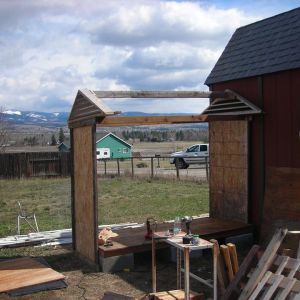 Looking through the coop to the east.  The roof is going to go up next.