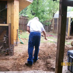 hubby digging the new path