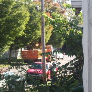 City truck removal of trees continued in front of Bradford home