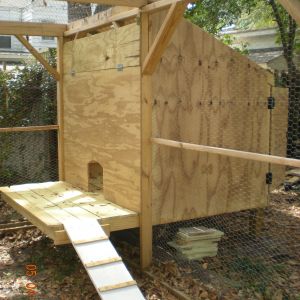 The coop we built, the top area flips down to help with ventilation during our hot/humid months