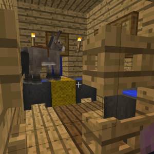 Donkey in stall in the Donkey House