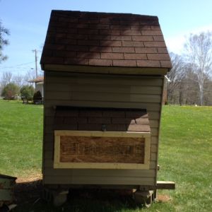 Insulated nesting box is completed.  The eggs still freeze. We have been having single digit temps in PA at night.