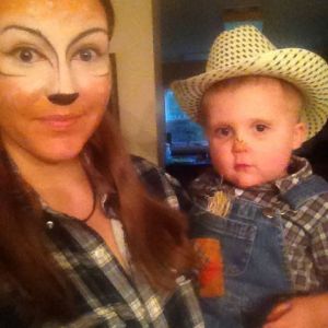 Halloween costumes =] A deer hunter and a scare crow