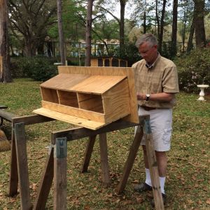 Building the nesting boxes.