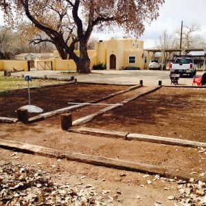 Railroad ties in. (Looking toward house)