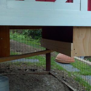 Installed a new lower level egg box. So my hens whom aren't sitting can still have a place to lay..
When my chicks are ready to hatch I can separate the rest of the flock and lock the chicks in the upper portion. Making it my brooding pen.