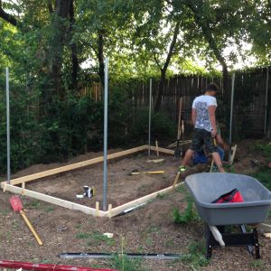 putting up form boards