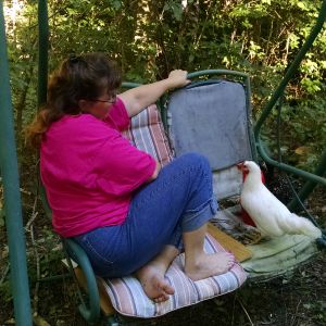 Mom and YumYum in swing.