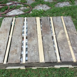 top view of soda bottle/pallet dock