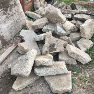 My pile o' rubble. This was someone's porch, and I got the chunks for free.