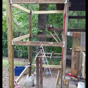 Adding chicken wire to the front for critter control!